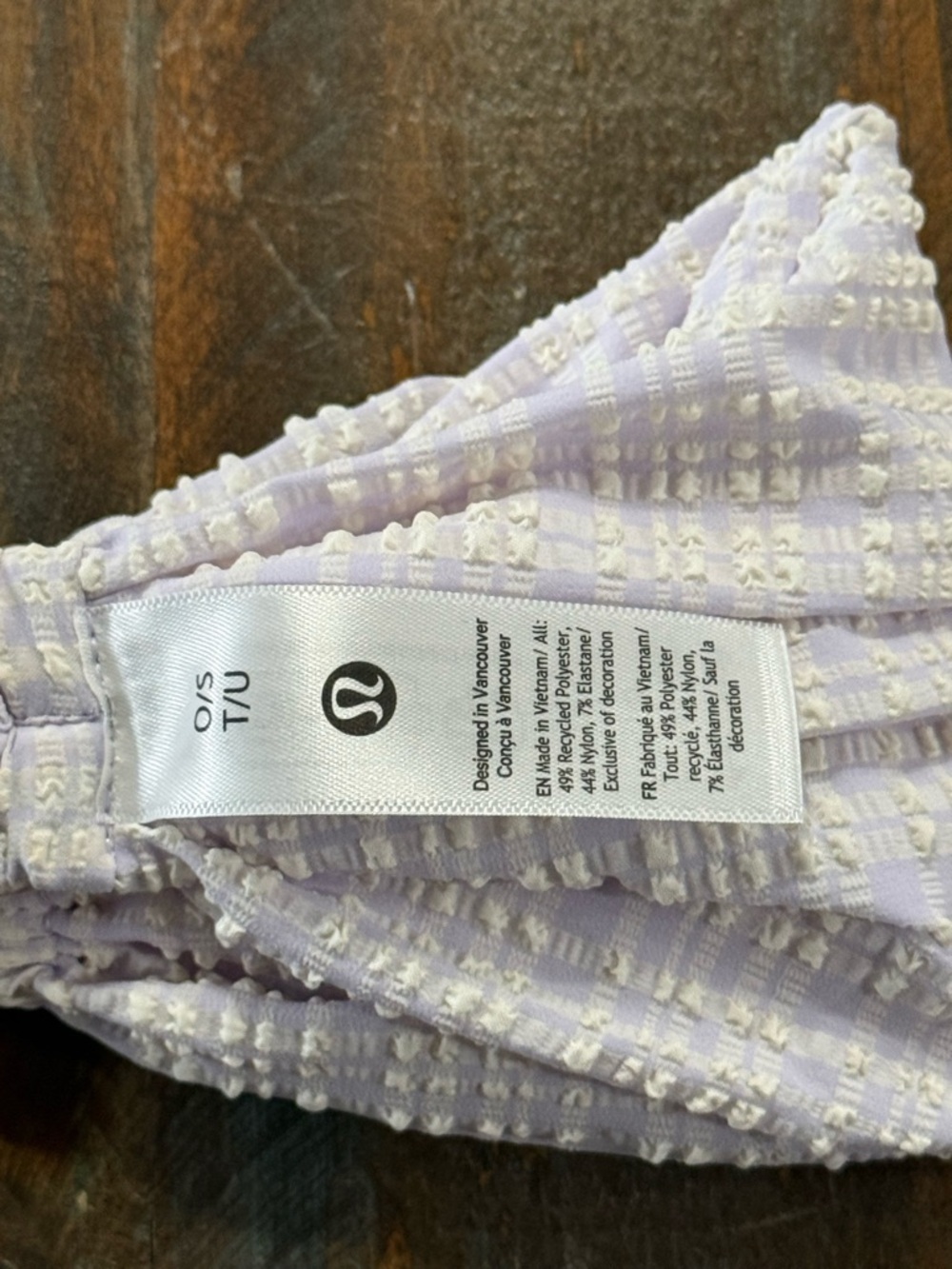 lululemon Seersucker Check Gathered Headband NWT - Picture 2 of 4